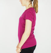 Womens Jack Wolfskin Essential 1805792 Wild Berry Round Neck Short Sleeve Tee